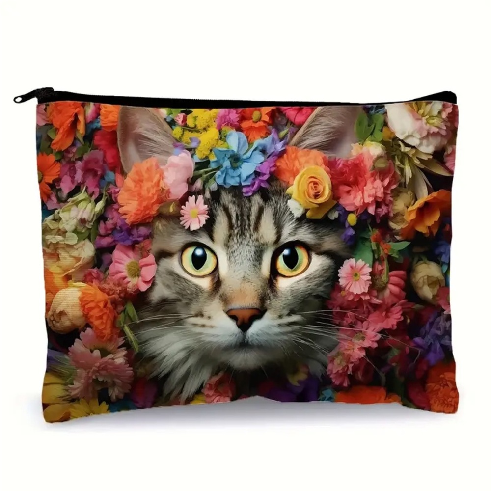 Cat Print Makeup Cosmetic Bag